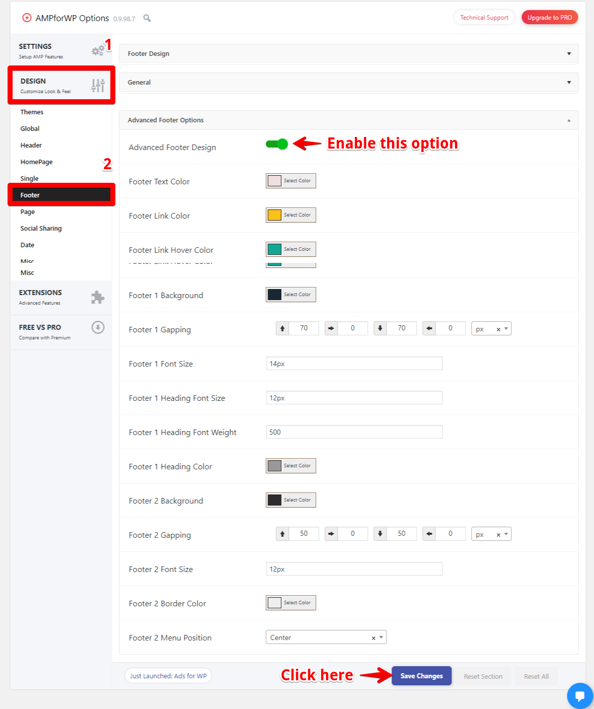 How to add color and fonts in header and footer. - AMP Tutorials