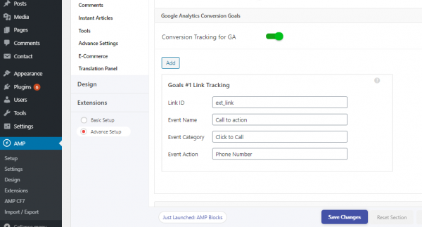 Conversion Goals Tracking for AMP